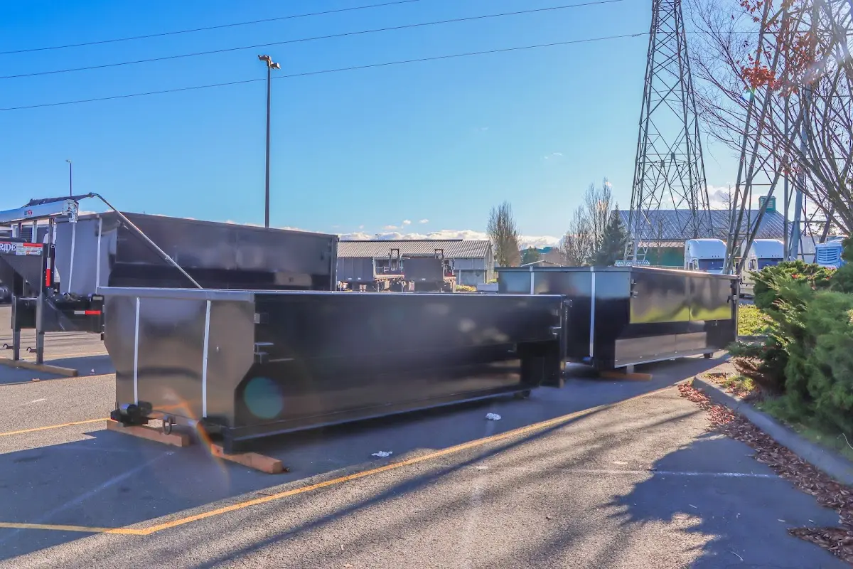 Roll-off dumpster ready for waste disposal at job site for Construction Dumpster Rental in Farmington